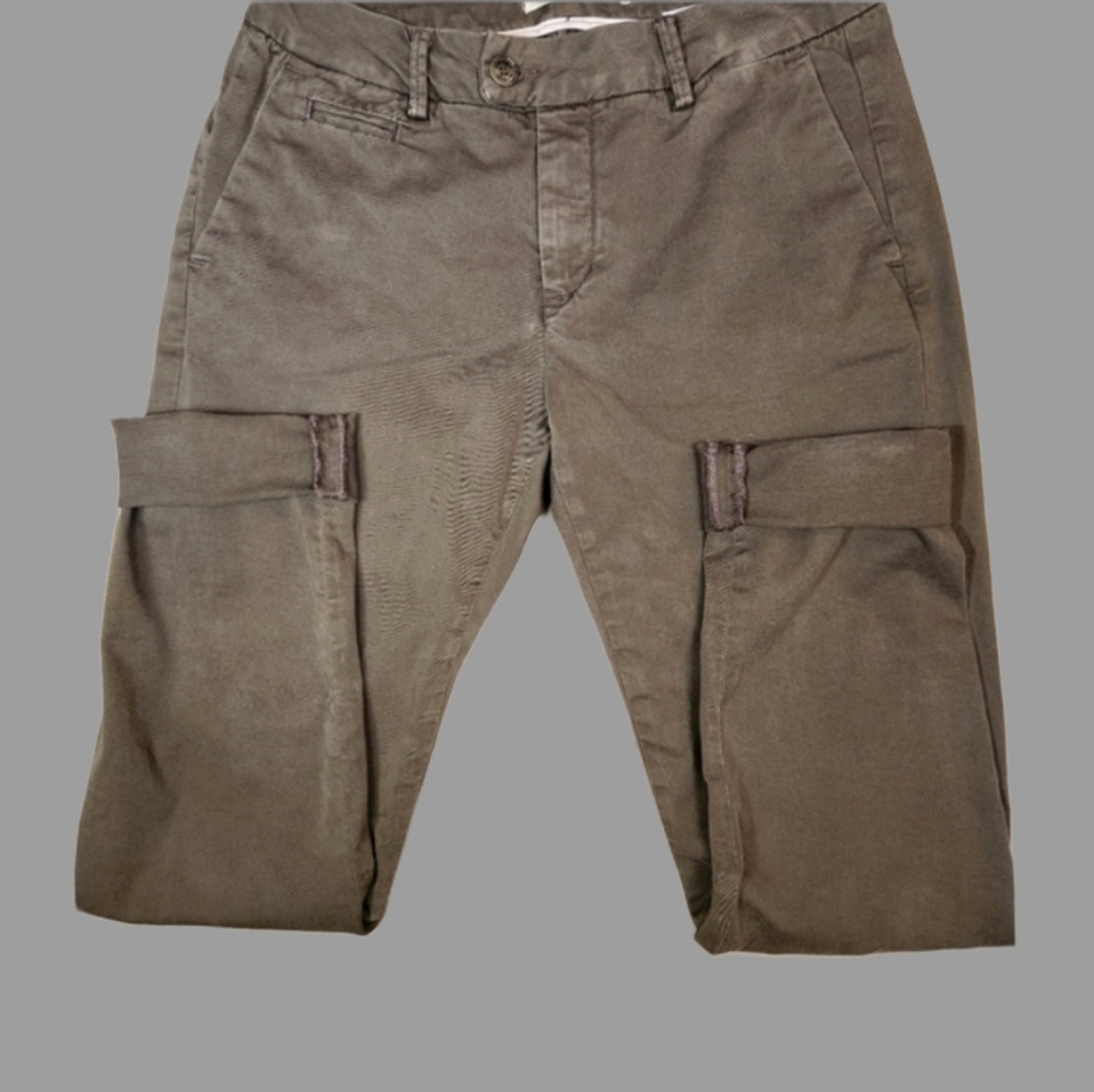 Distressed‎ 98% cotton 28 mos mosh army green dress pant with ankle cuff